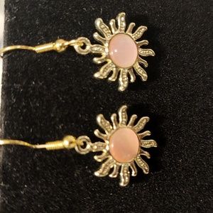 Coral sunburst boho earrings